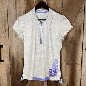 Athleta Polo Shirt Starfruit Gravity Cool Touch Golf/Tennis Size Small